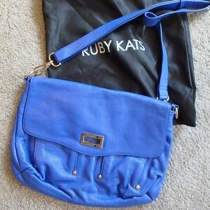 Cobalt blue leather shoulder bag RUBY KATS